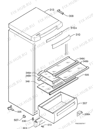 Схема №1 S2773KAS1 с изображением Полка для холодильника Aeg 2251186405