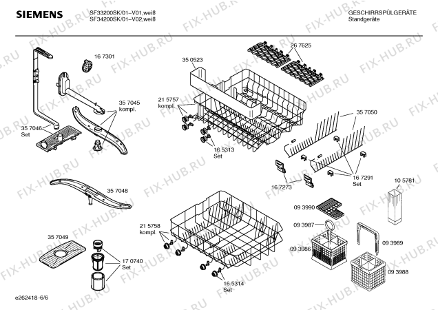 Взрыв-схема посудомоечной машины Siemens SF34200SK - Схема узла 06