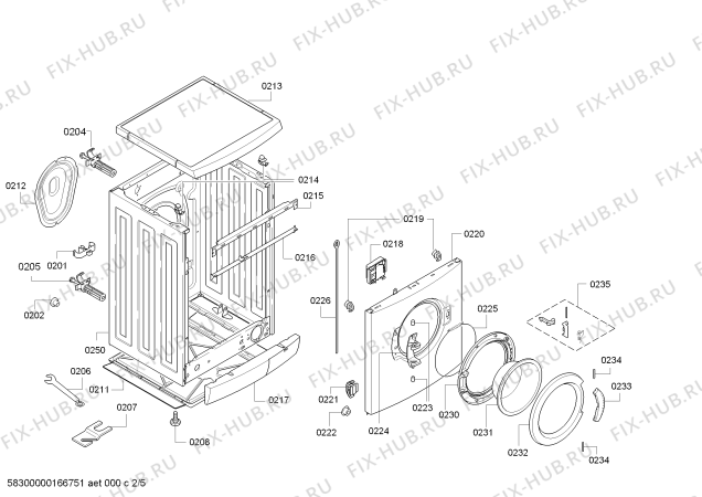 Взрыв-схема стиральной машины Bosch WAE20491PL Maxx 7 VarioPerfect - Схема узла 02