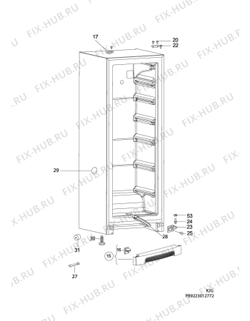 Взрыв-схема холодильника Electrolux EUF29220W - Схема узла C10 Cabinet