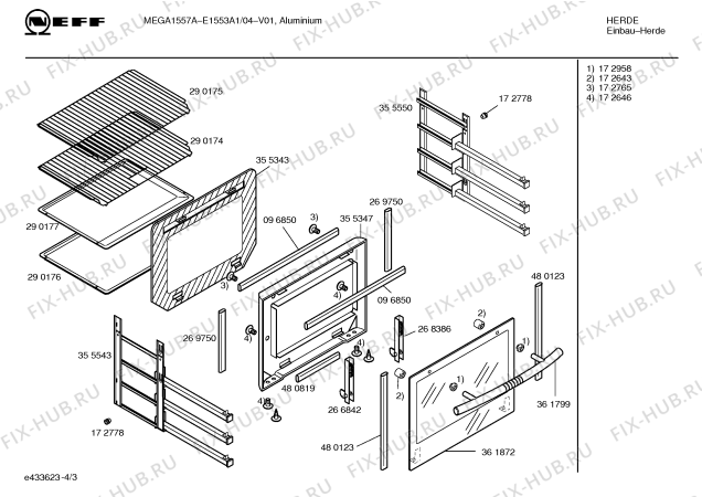 Схема №4 E1553A1 MEGA 1557 A с изображением Панель управления для духового шкафа Bosch 00361902