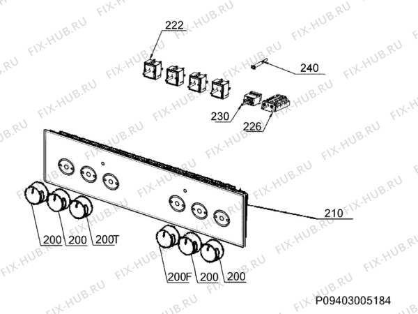 Взрыв-схема плиты (духовки) Aeg Electrolux 20045FA-WN - Схема узла Command panel 037
