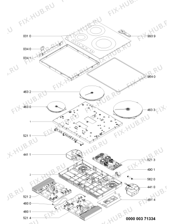 Схема №1 HBI32 (F092531) с изображением Наставление для плиты (духовки) Indesit C00371459