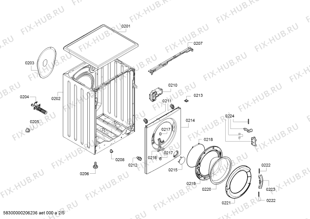 Схема №5 WM10B060BY iQ100-6 с изображением Амортизатор для стиралки Bosch 00709854