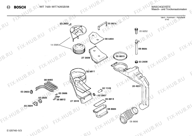 Взрыв-схема стиральной машины Bosch WIT7420GB WIT7420 - Схема узла 03