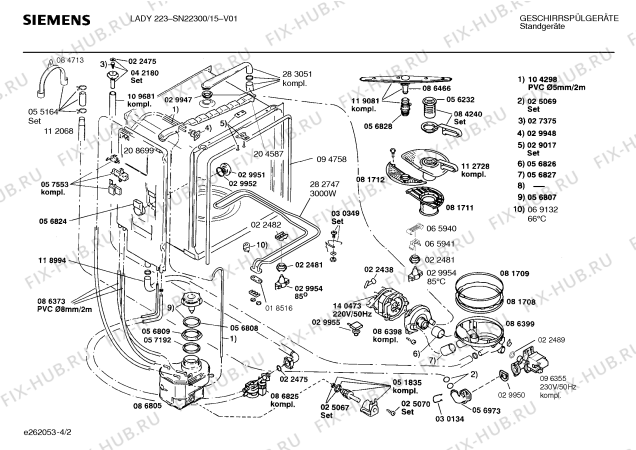Схема №3 SN22300 с изображением Передняя панель для посудомоечной машины Siemens 00297653