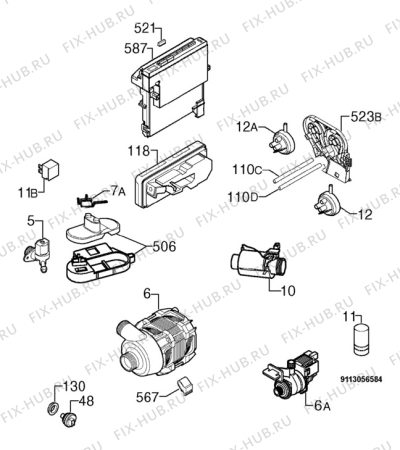 Взрыв-схема посудомоечной машины Ikea RDW45 80151448 - Схема узла Electrical equipment 268