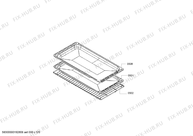 Взрыв-схема плиты (духовки) Bosch HSB736257E - Схема узла 05