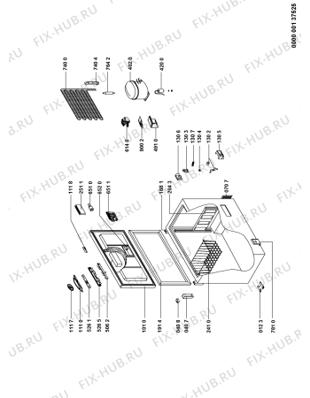 Схема №1 AFG 5532 E с изображением Дверка для холодильной камеры Whirlpool 480132100735