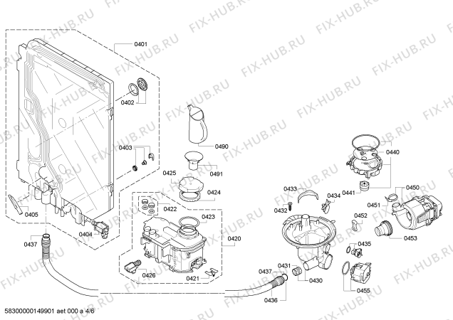 Схема №6 DI260130 с изображением Передняя панель для посудомойки Bosch 00700813