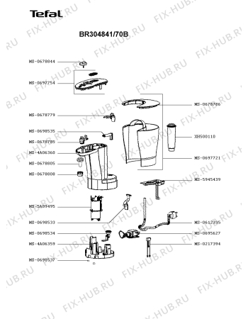 Схема №1 BR304841/70A с изображением Обшивка для электрочайника Tefal MS-0697754