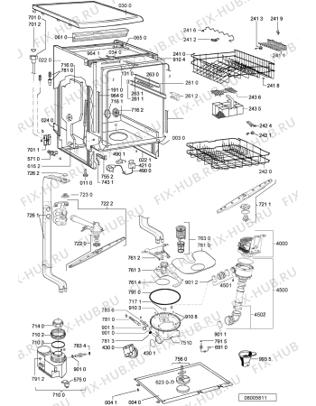 Взрыв-схема посудомоечной машины Bauknecht GSFS 6440 WS - Схема узла