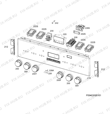 Взрыв-схема плиты (духовки) Electrolux EKC64900OW - Схема узла Command panel 037