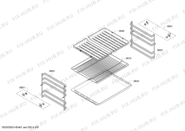Взрыв-схема плиты (духовки) Bosch HBA23B150A - Схема узла 06