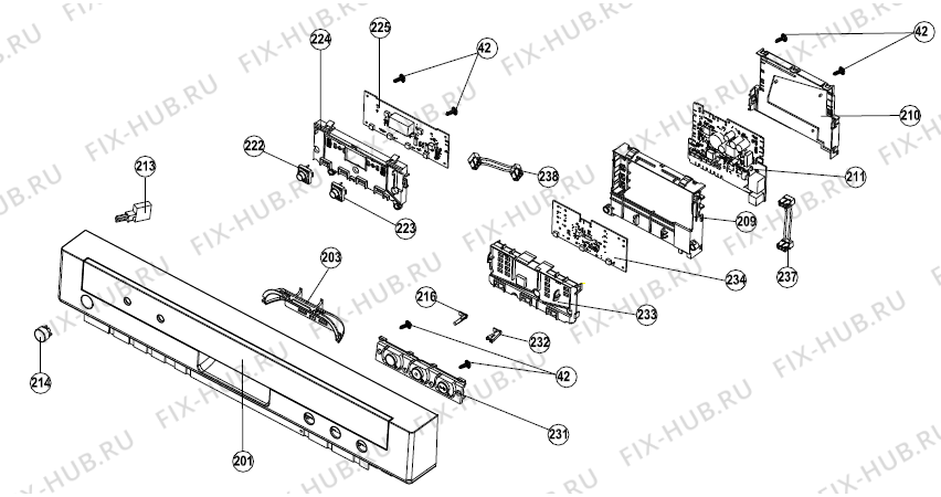 Взрыв-схема посудомоечной машины Gorenje GU62250W (388465, UNPT12T1) - Схема узла 03