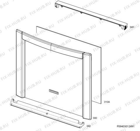 Взрыв-схема плиты (духовки) Zanussi ZCV6601MW - Схема узла Door