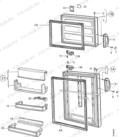 Взрыв-схема холодильника Electrolux ER3605D - Схема узла Section 3