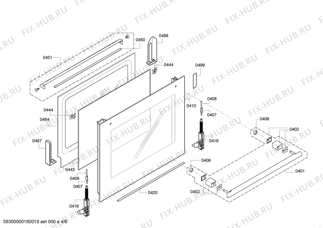 Взрыв-схема плиты (духовки) Bosch HBG73B550 - Схема узла 04