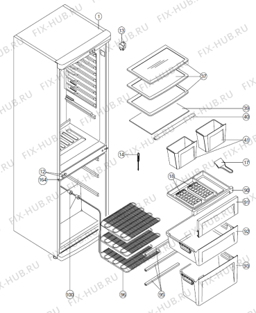 Взрыв-схема холодильника Upo RF33220   -GN360YK-FW (171649, V38001006) - Схема узла 02