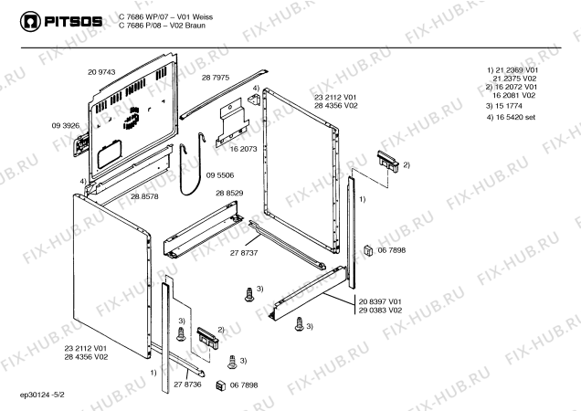 Схема №3 C7626P с изображением Стеклокерамика для плиты (духовки) Bosch 00234478