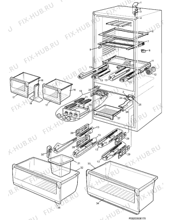 Взрыв-схема холодильника Electrolux ENB52810X - Схема узла Section 4