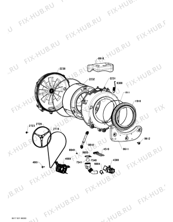 Схема №2 AWC 5081 с изображением Шарнир люка для стиралки Whirlpool 480111103723