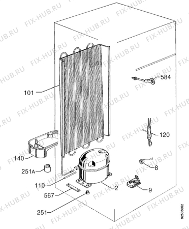 Взрыв-схема холодильника Zanussi ZD15/4 - Схема узла Cooling system 017