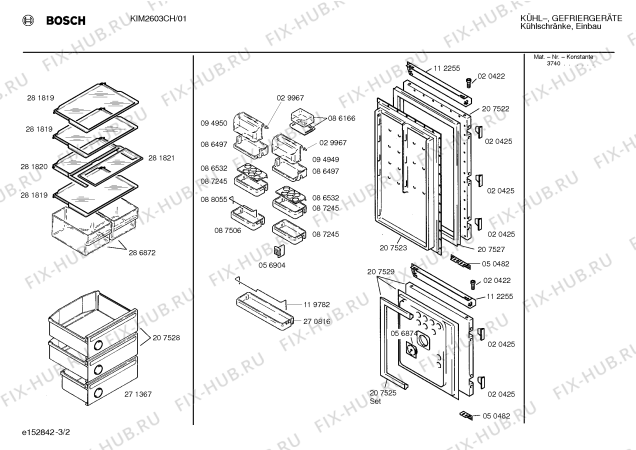 Взрыв-схема холодильника Bosch KIM2603CH - Схема узла 02