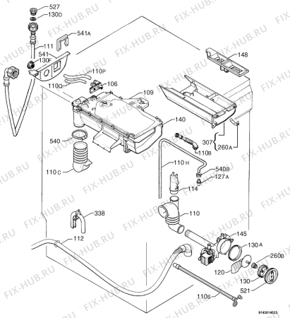 Взрыв-схема стиральной машины Electrolux EW1420N - Схема узла Hydraulic System 272