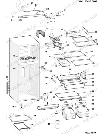 Взрыв-схема холодильника Ariston MTP1911F (F041438) - Схема узла