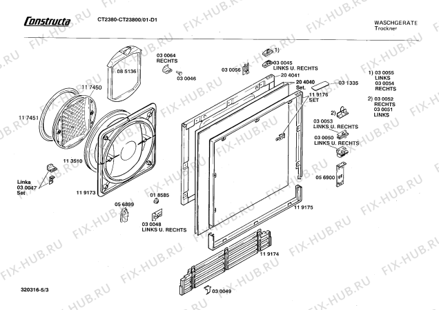 Схема №3 CT23800 CT2380 с изображением Панель для сушилки Bosch 00270437