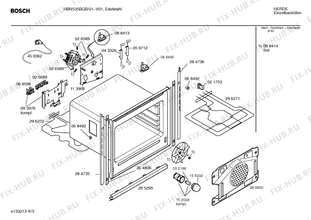 Взрыв-схема плиты (духовки) Bosch HBN535BGB - Схема узла 03