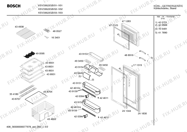 Взрыв-схема холодильника Bosch KSV33622GB - Схема узла 02