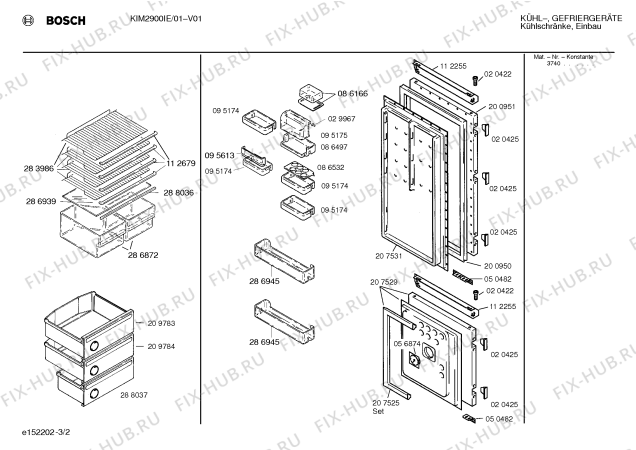 Взрыв-схема холодильника Bosch KIM2900IE - Схема узла 02