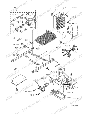 Схема №10 ARG 458/WP с изображением Панель ящика для холодильной камеры Whirlpool 481944278241