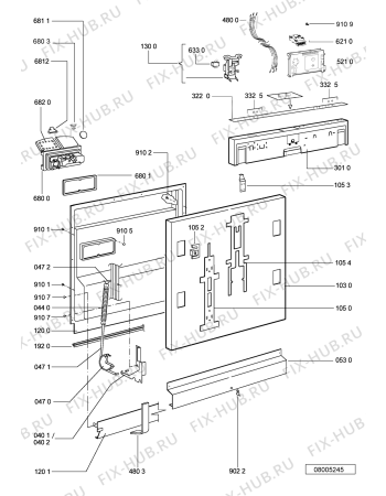 Схема №1 ADG 690/1 с изображением Запчасть для посудомоечной машины Whirlpool 481248058363