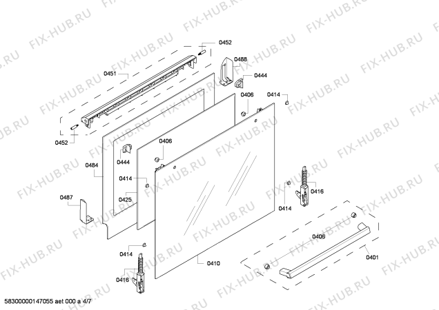 Взрыв-схема плиты (духовки) Bosch HCE728120U - Схема узла 04