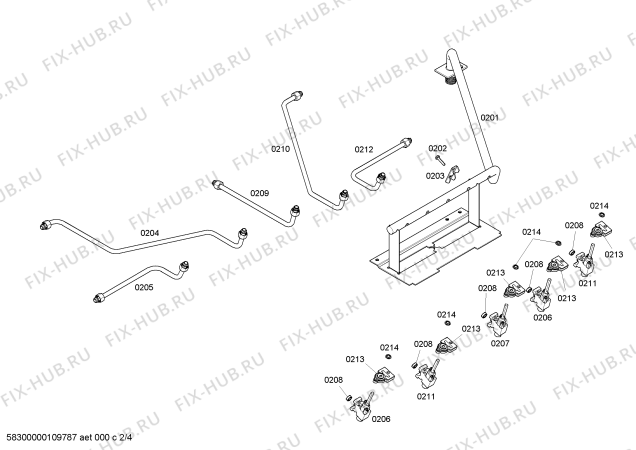 Схема №4 SGS365ZS с изображением Труба для плиты (духовки) Bosch 00366924