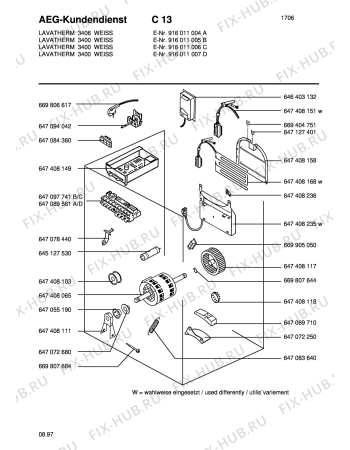 Взрыв-схема стиральной машины Aeg LTH3400-WEU - Схема узла Electrical equipment