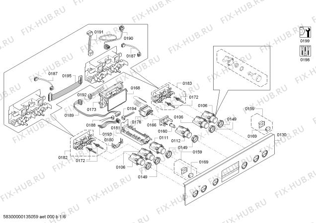 Схема №6 HEA34S550 с изображением Часы для духового шкафа Bosch 00649679