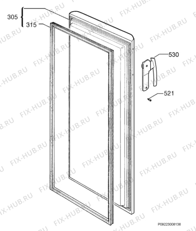 Взрыв-схема холодильника Zanker ZKF230 - Схема узла Door 003