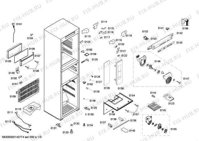 Схема №3 KKF23836TI с изображением Модуль управления для холодильной камеры Bosch 00677717