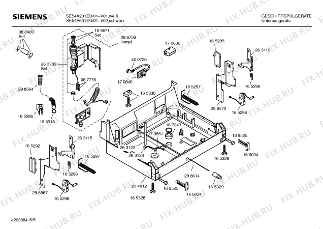 Схема №6 SE54A231EU с изображением Инструкция по эксплуатации для посудомоечной машины Siemens 00582879