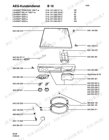 Взрыв-схема стиральной машины Aeg L6205 - Схема узла W30 Top panel DGN L