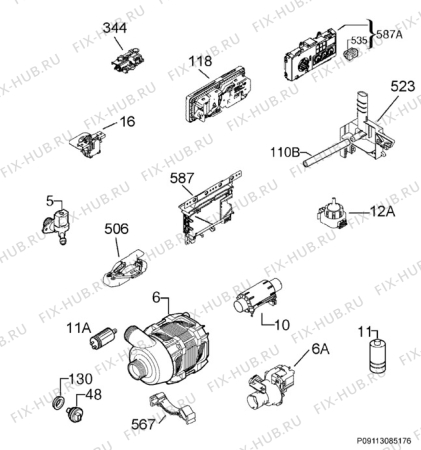 Взрыв-схема посудомоечной машины Rex Electrolux RSF45055XR - Схема узла Electrical equipment 268