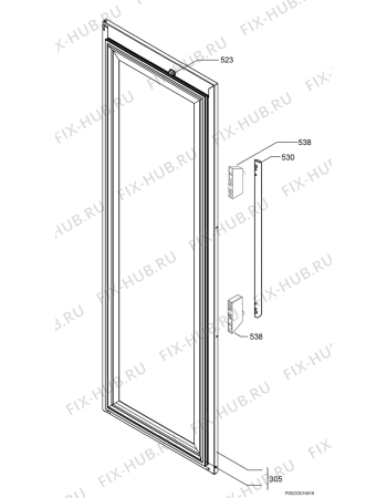 Взрыв-схема холодильника Electrolux ERW33900X - Схема узла Door 003