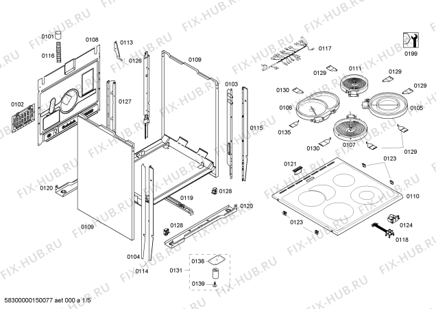 Схема №4 HCE744260B с изображением Стеклокерамика для плиты (духовки) Bosch 00685341