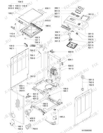 Схема №1 WAT UNIQ 65 AAA с изображением Модуль (плата) для стиральной машины Whirlpool 481010560074