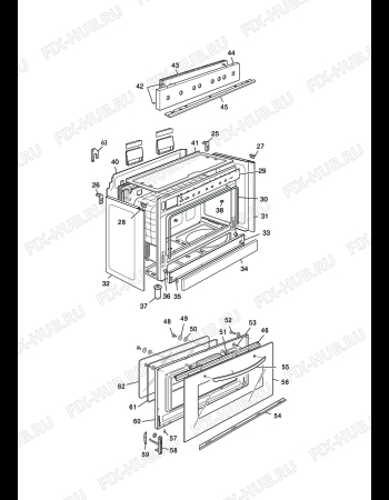 Взрыв-схема плиты (духовки) DELONGHI TGX 965 A - Схема узла 2