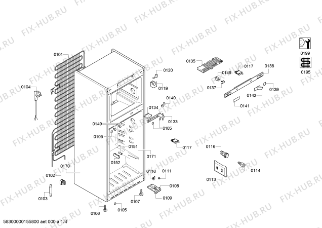 Схема №4 BD4400ANFI с изображением Дверь для холодильника Bosch 00711149
